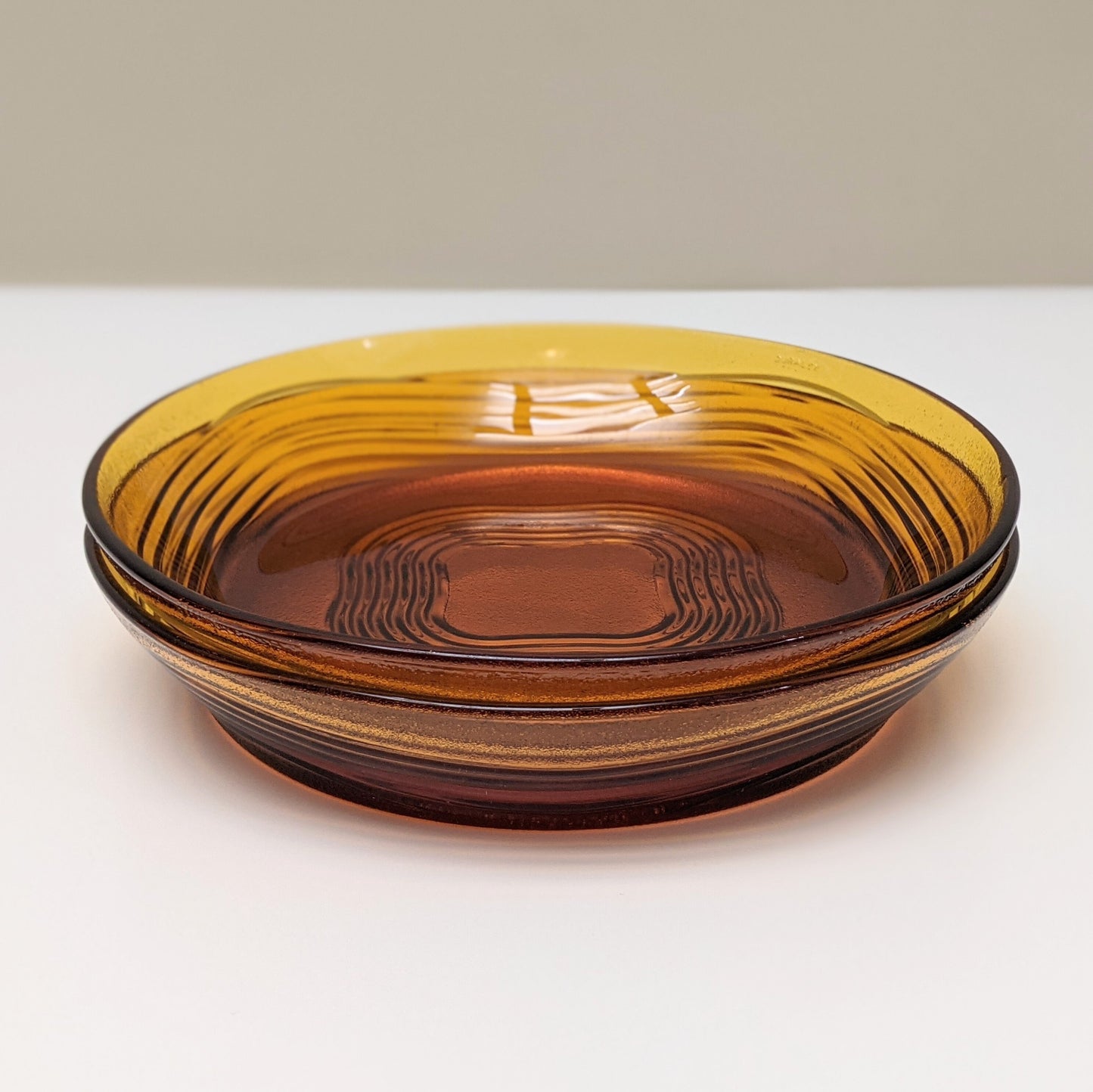 Set of two (2) Vintage Amber Glass Coupe Soup Bowls by Duralex | Made in France | 80's Tableware