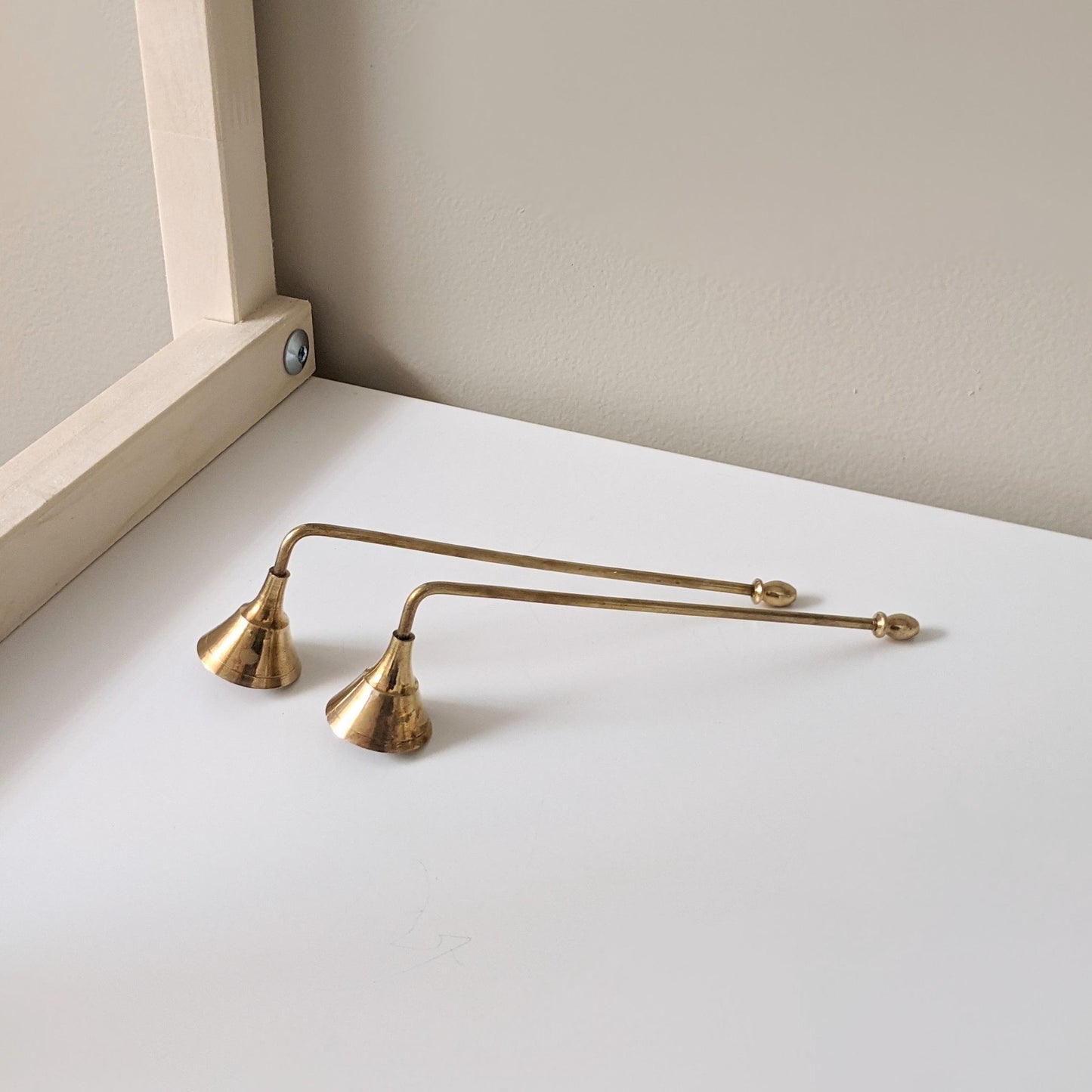 Set of two (2) Vintage Small Brass Candle Snuffers | Mid Century Modern | Boho Decor