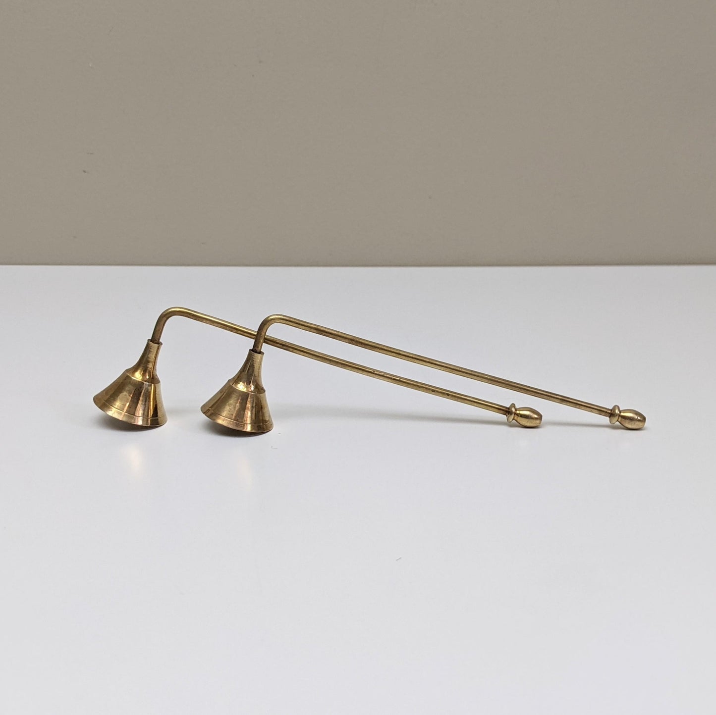 Set of two (2) Vintage Small Brass Candle Snuffers | Mid Century Modern | Boho Decor
