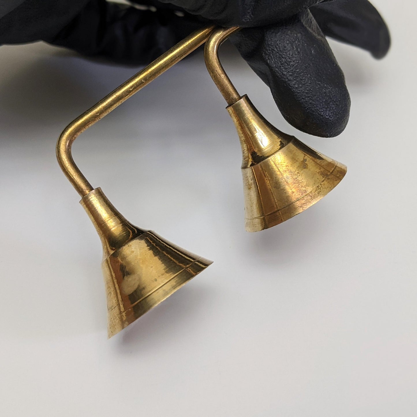 Set of two (2) Vintage Small Brass Candle Snuffers | Mid Century Modern | Boho Decor
