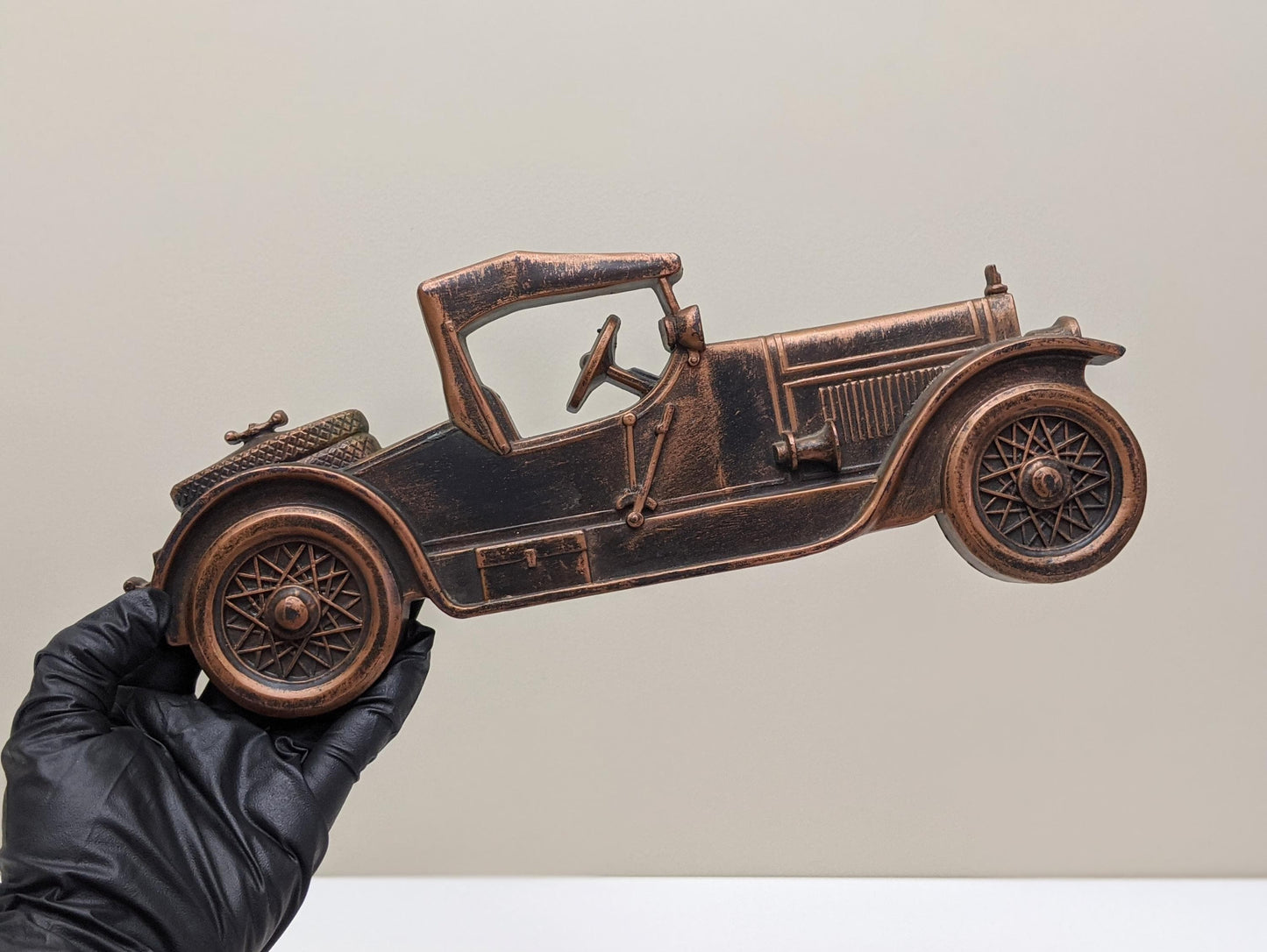 Set of two (2) Vintage Plastic Old Timey Car Wall Decorations by Dart | Coppercraft Guild Canada | Mid Century Modern