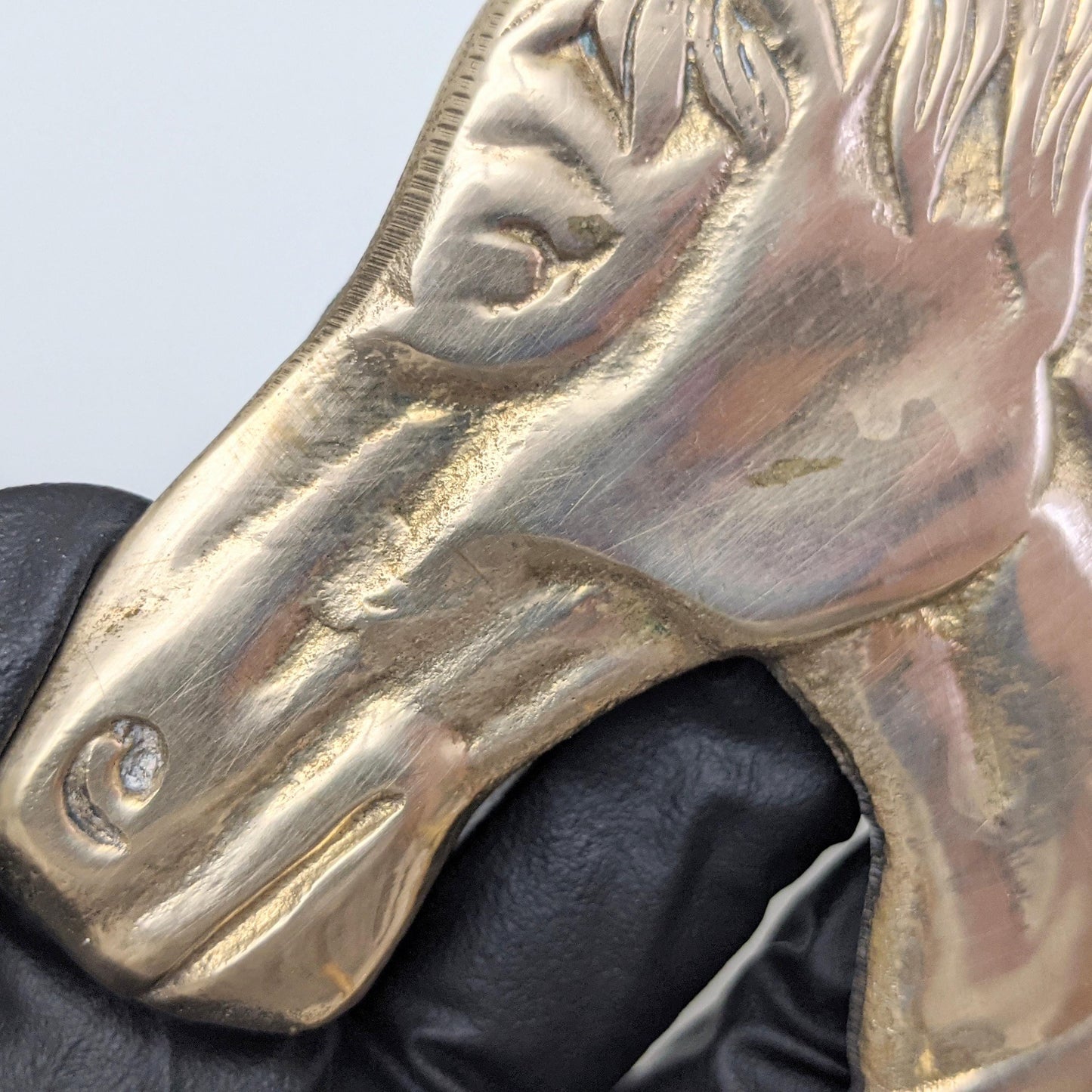 Vintage Brass Wall Horse Head Key Holder Rack with five (5) Hooks | Mid Century Modern | Boho Decor
