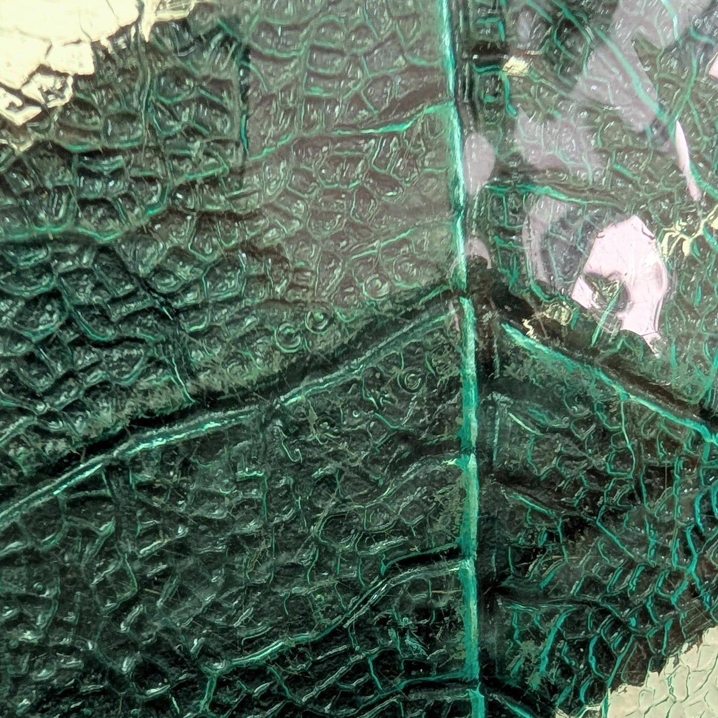 Vintage Aspen Turquoise Glass 9" Bowl by Arcoroc | Leaf Pattern | Made in France