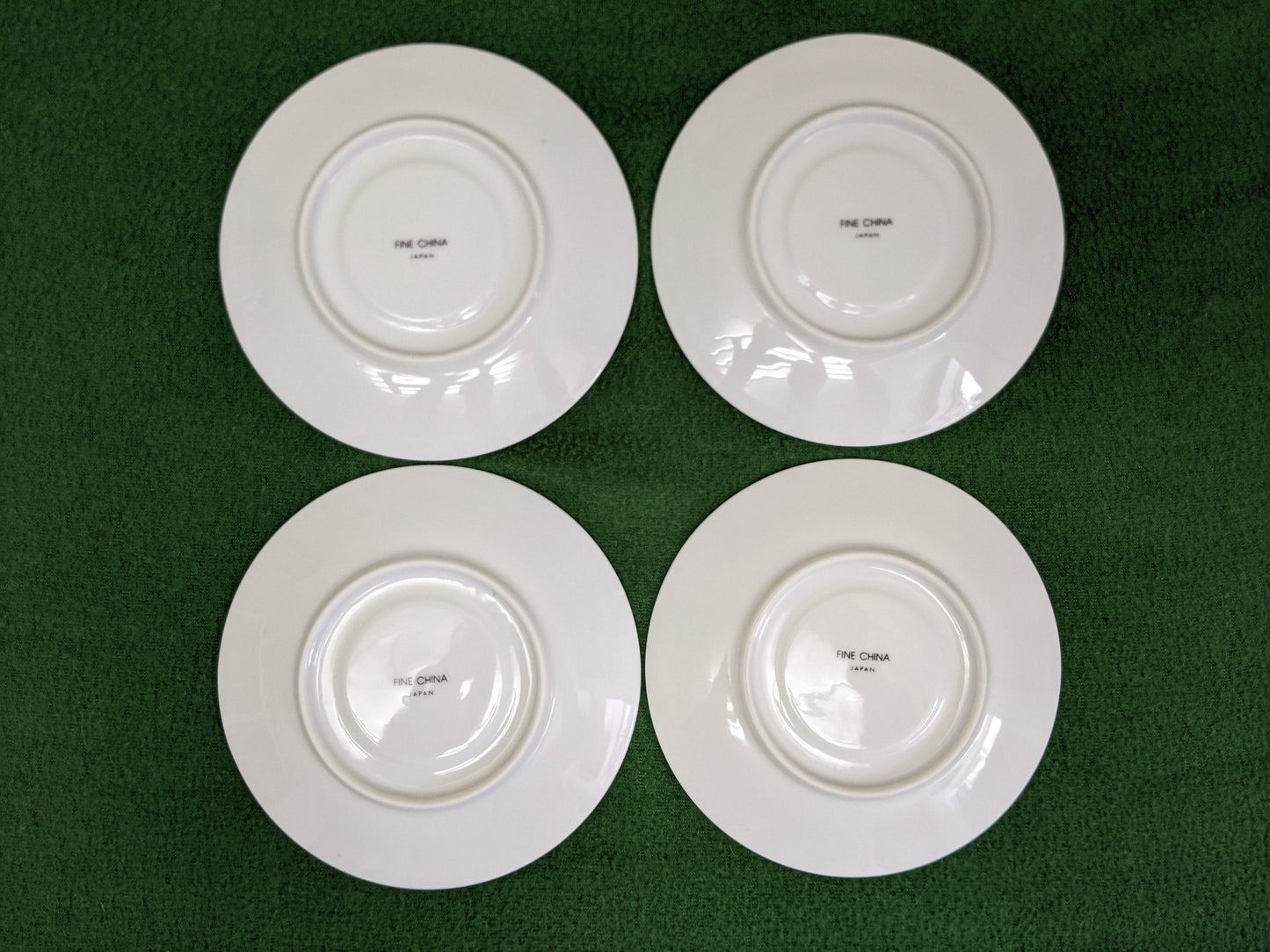 Set of four (4) Vintage Mistletoe White Fine China Christmas Cups and Saucers | Made in Japan