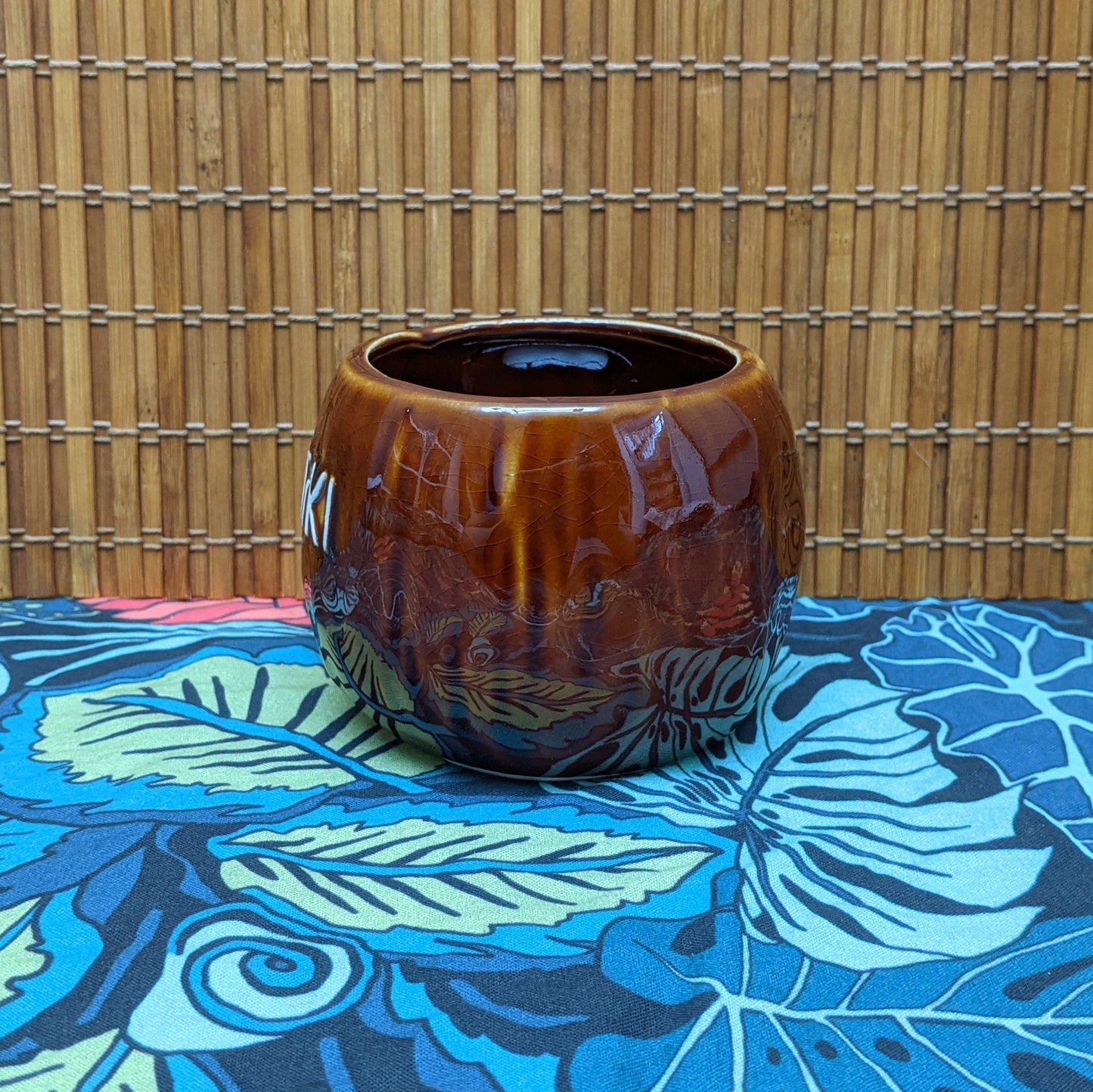 RARE! Vintage Brown Ceramic Coconut Kon-Tiki Condiment Bowl (Lid Missing) | Restaurant Montreal Sheraton Hotel | By Stephen Crane Associates