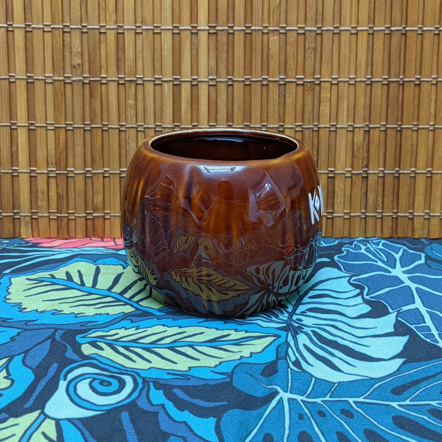 RARE! Vintage Brown Ceramic Coconut Kon-Tiki Condiment Bowl (Lid Missing) | Restaurant Montreal Sheraton Hotel | By Stephen Crane Associates