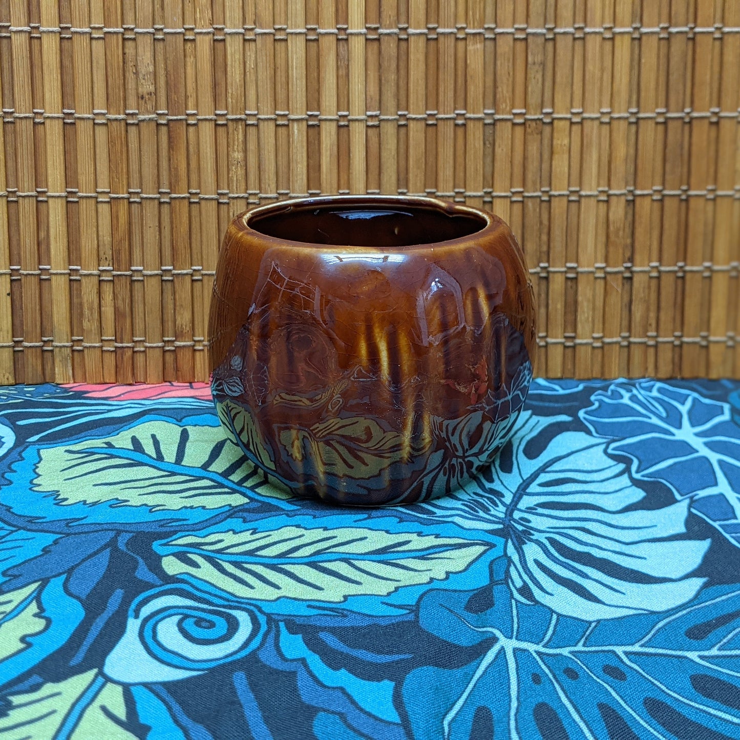 RARE! Vintage Brown Ceramic Coconut Kon-Tiki Condiment Bowl (Lid Missing) | Restaurant Montreal Sheraton Hotel | By Stephen Crane Associates