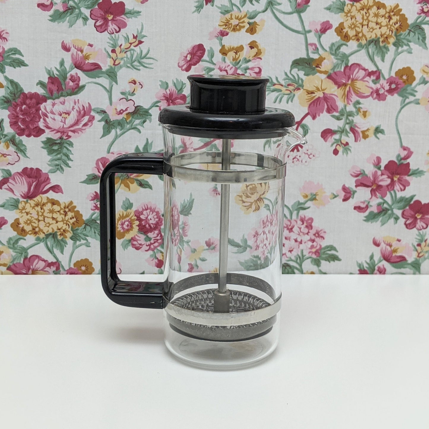 Vintage Small Black French Press Bistro Coffee Maker by Pyrex | 1.5 Cups