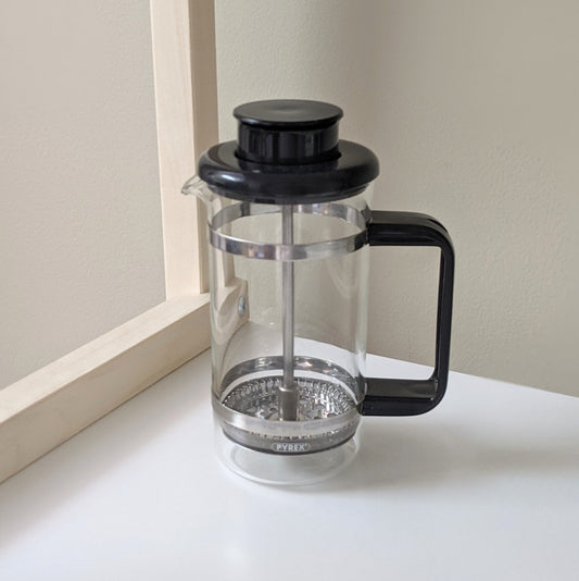 Vintage Small Black French Press Bistro Coffee Maker by Pyrex | 1.5 Cups