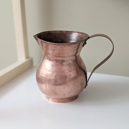 Vintage Small Copper Water Pitcher | Vintage Copper Watering Can | Vintage Copper Planter