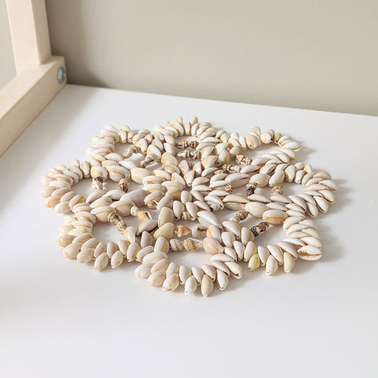 Vintage Cowrie Seashell Trivet Hot Plate Doily | Flower Star Shape | Boho Decor