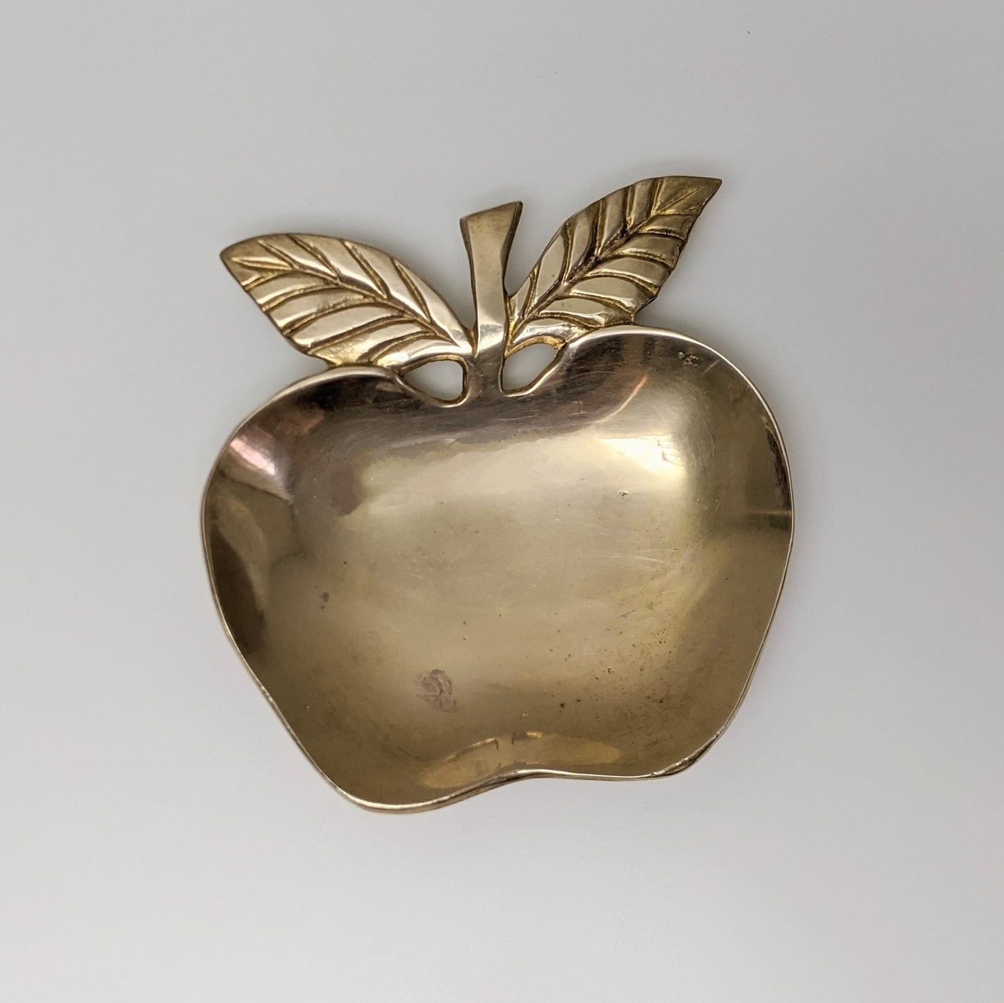 Vintage Brass Apple Jewelry Dish | Trinket Dish | Catchall Dish