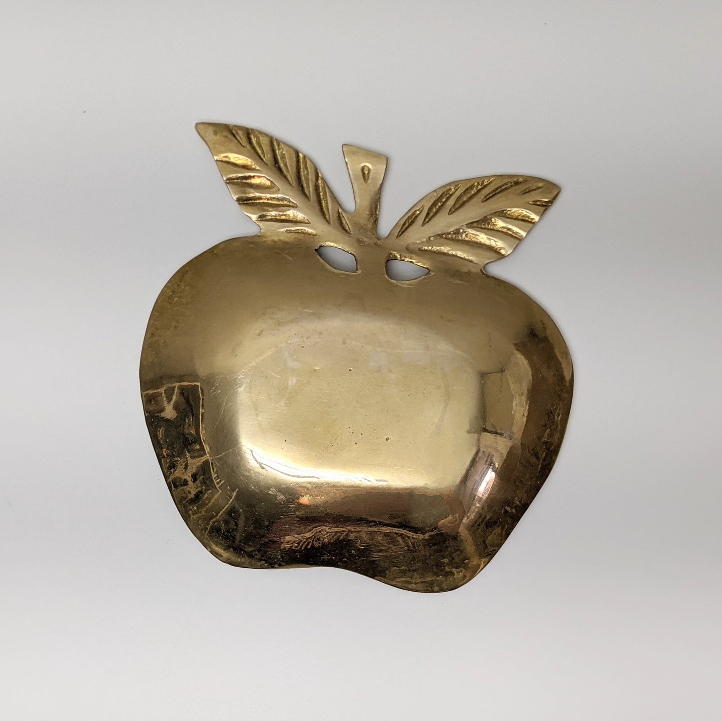 Vintage Brass Apple Jewelry Dish | Trinket Dish | Catchall Dish