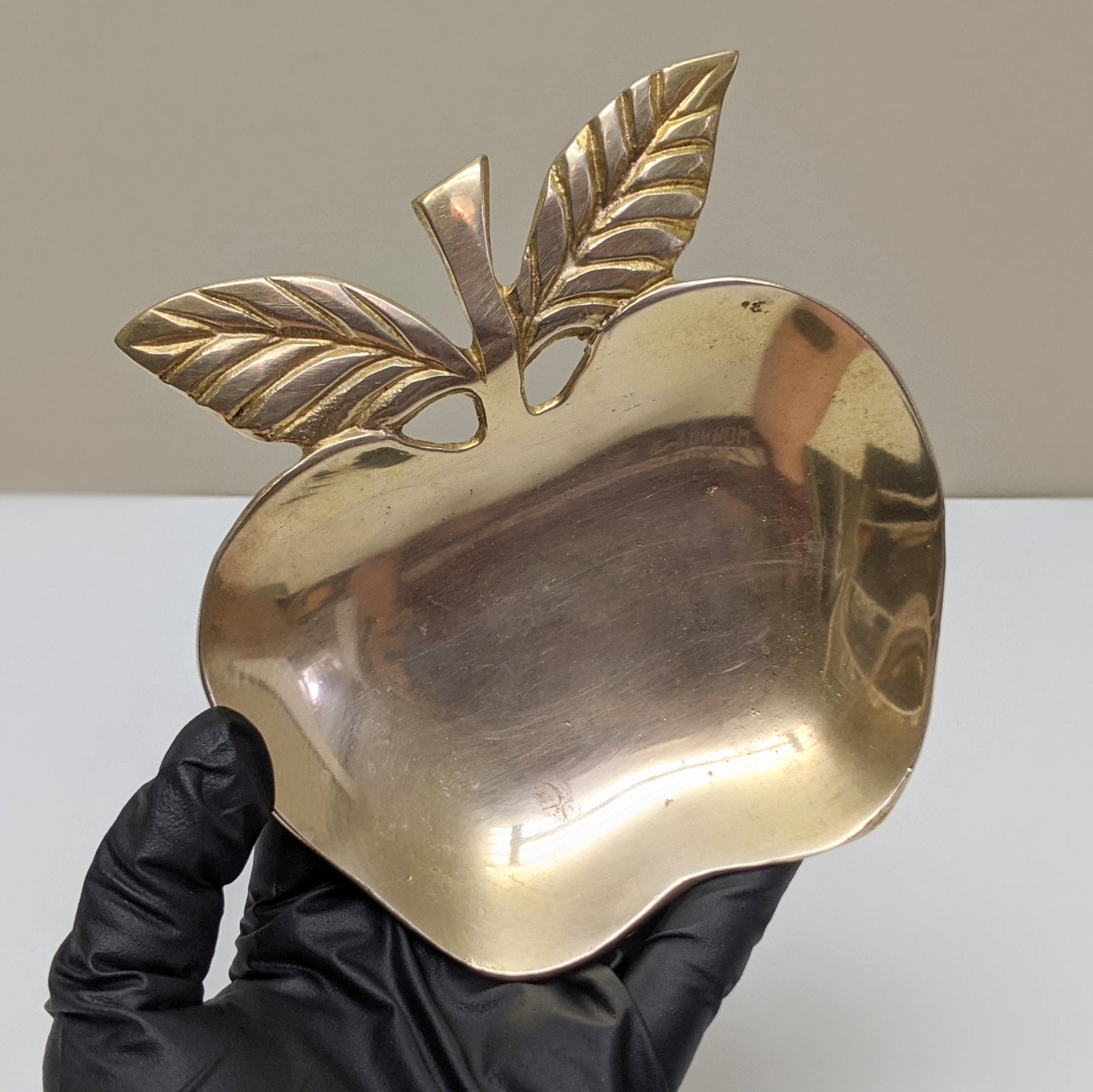 Vintage Brass Apple Jewelry Dish | Trinket Dish | Catchall Dish