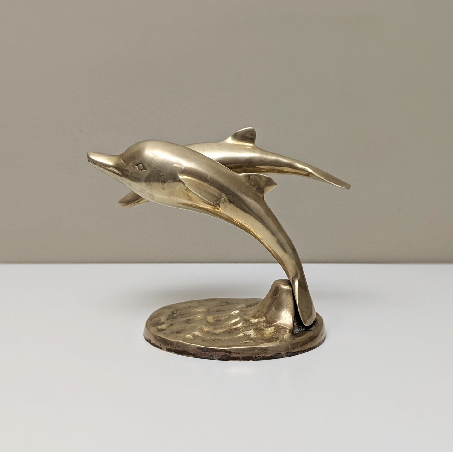 Vintage Brass Dolphin Figurine | Boho Decor | Mid Century Modern