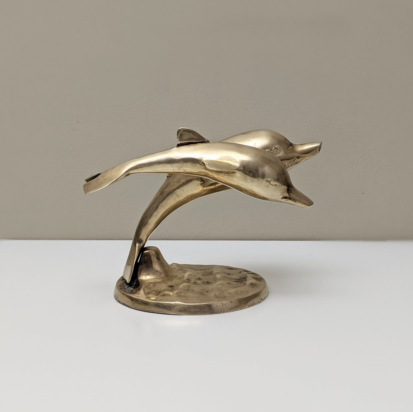 Vintage Brass Dolphin Figurine | Boho Decor | Mid Century Modern