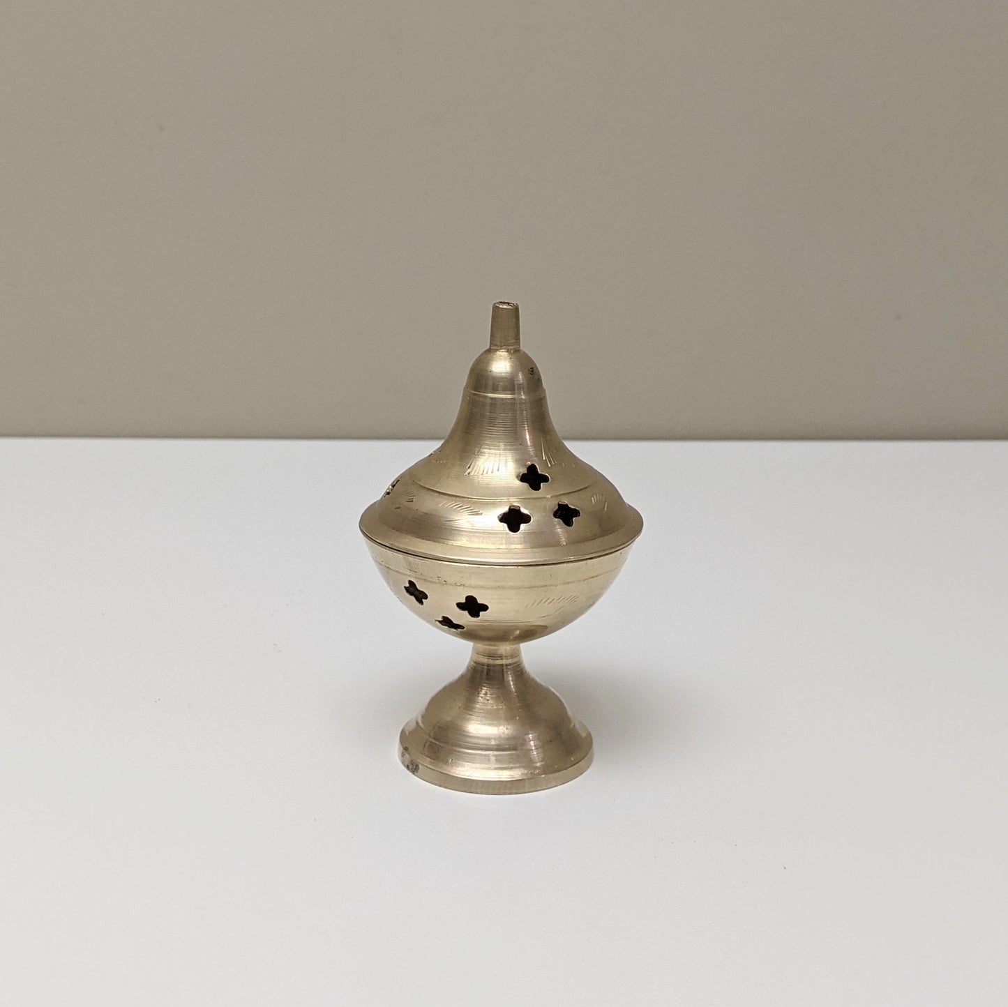 Vintage Brass Incense Cone Burner | Mid Century Modern | Boho Decor | Made in India