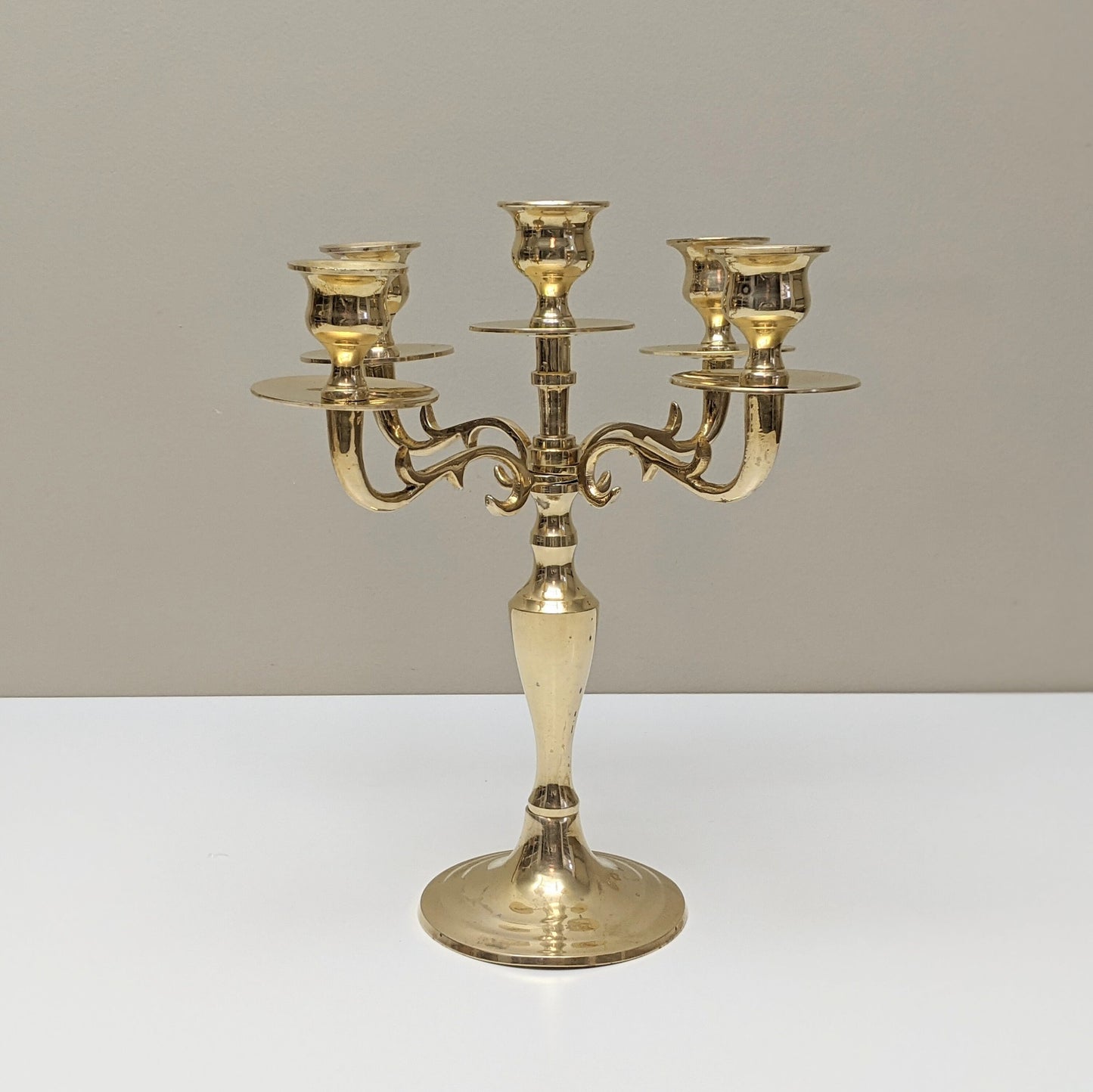 Vintage Brass Candelabra Five (5) Arms Candlestick Holder | Boho Home Decor