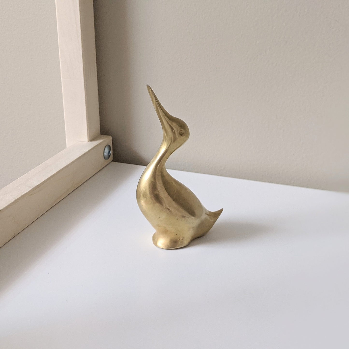 Vintage Brass Duck Figurine | Mid Century Modern | Boho Decor