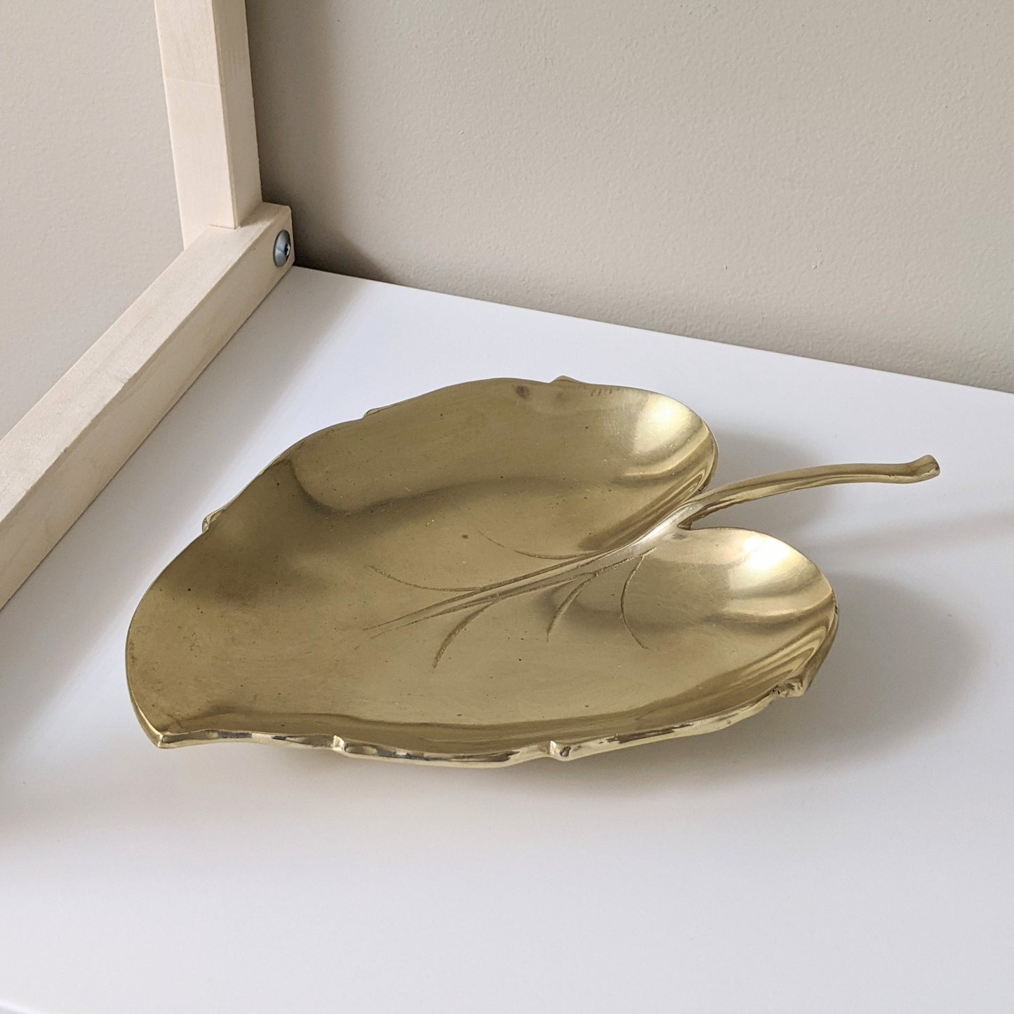 Vintage Brass Leaf Jewelry Dish | Trinket Dish | Catchall Dish