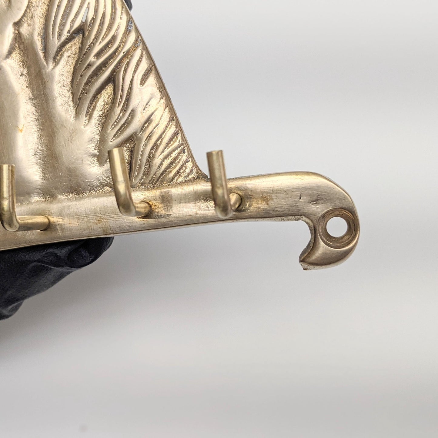Vintage Brass Wall Horse Head Key Holder Rack with five (5) Hooks | Mid Century Modern | Boho Decor