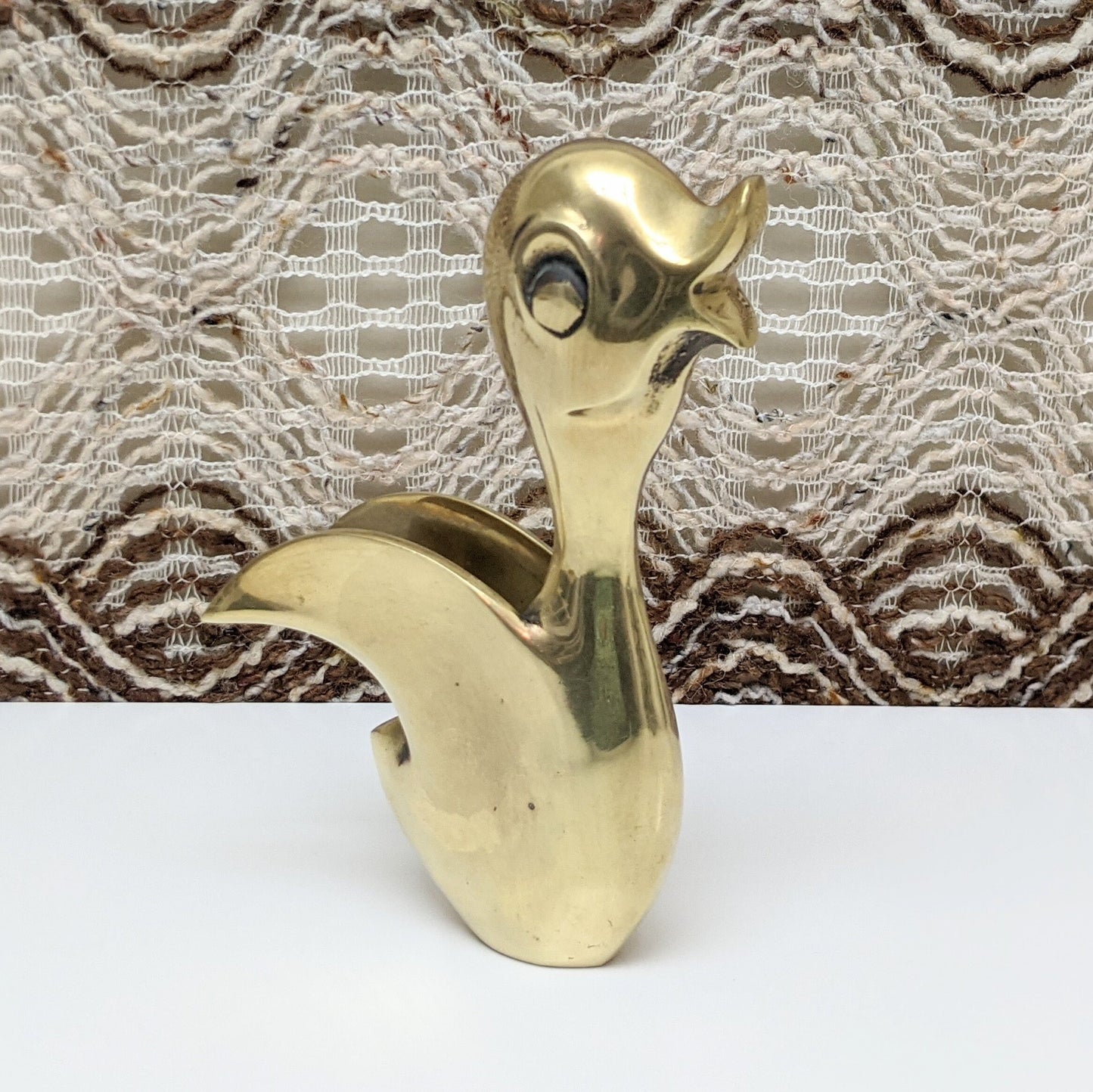 Vintage Brass Duck Figurine with Wings | Cartoon Style | Mid Century Modern | Boho Decor