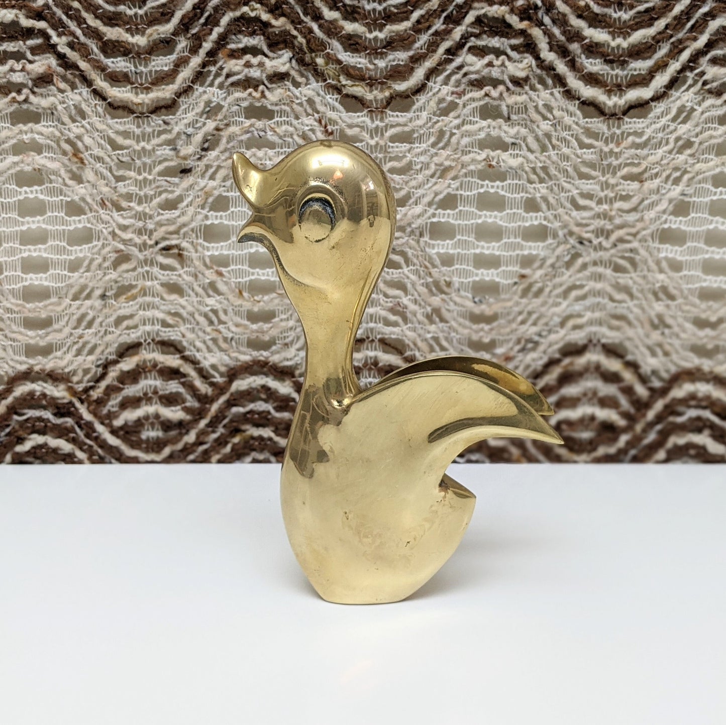 Vintage Brass Duck Figurine with Wings | Cartoon Style | Mid Century Modern | Boho Decor