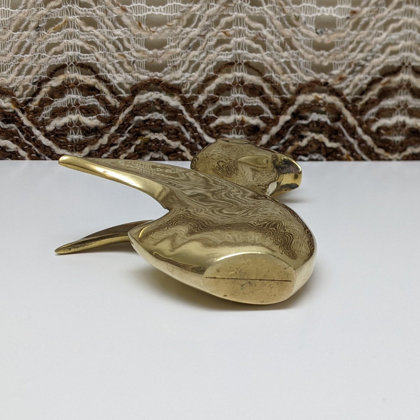 Vintage Brass Duck Figurine with Wings | Cartoon Style | Mid Century Modern | Boho Decor