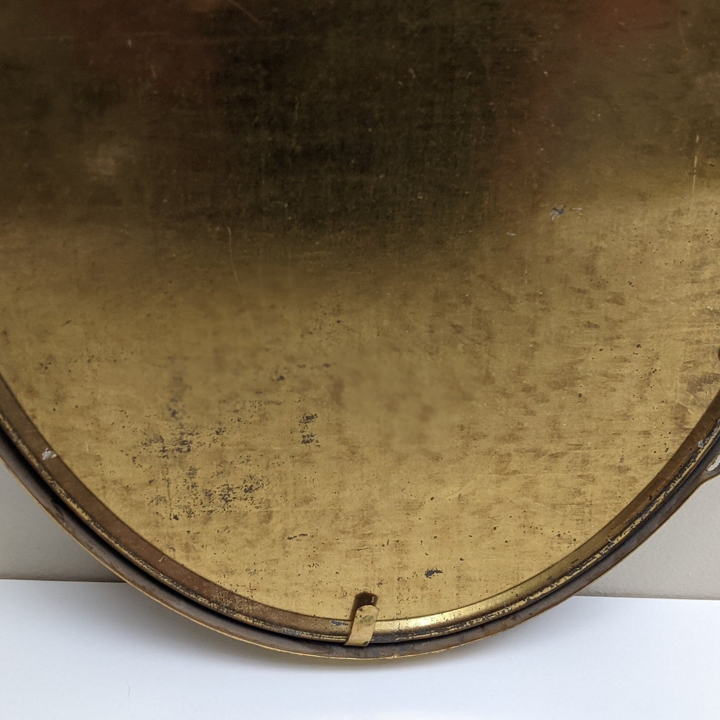 Antique Brass Oval Convex Glass Portrait Picture Frame | Brass Leaf Design | Art Nouveau