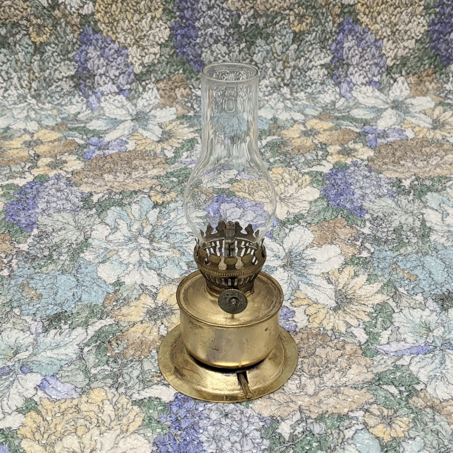 Vintage Brass Oil Lamp | Clear Glass | Made in Hong-Kong