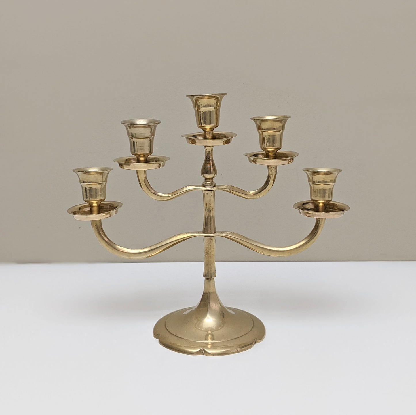 Vintage Brass Candelabra Five (5) Arms Candlestick Holder | Boho Home Decor