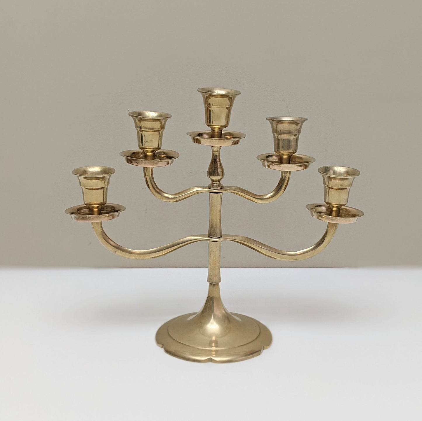 Vintage Brass Candelabra Five (5) Arms Candlestick Holder | Boho Home Decor